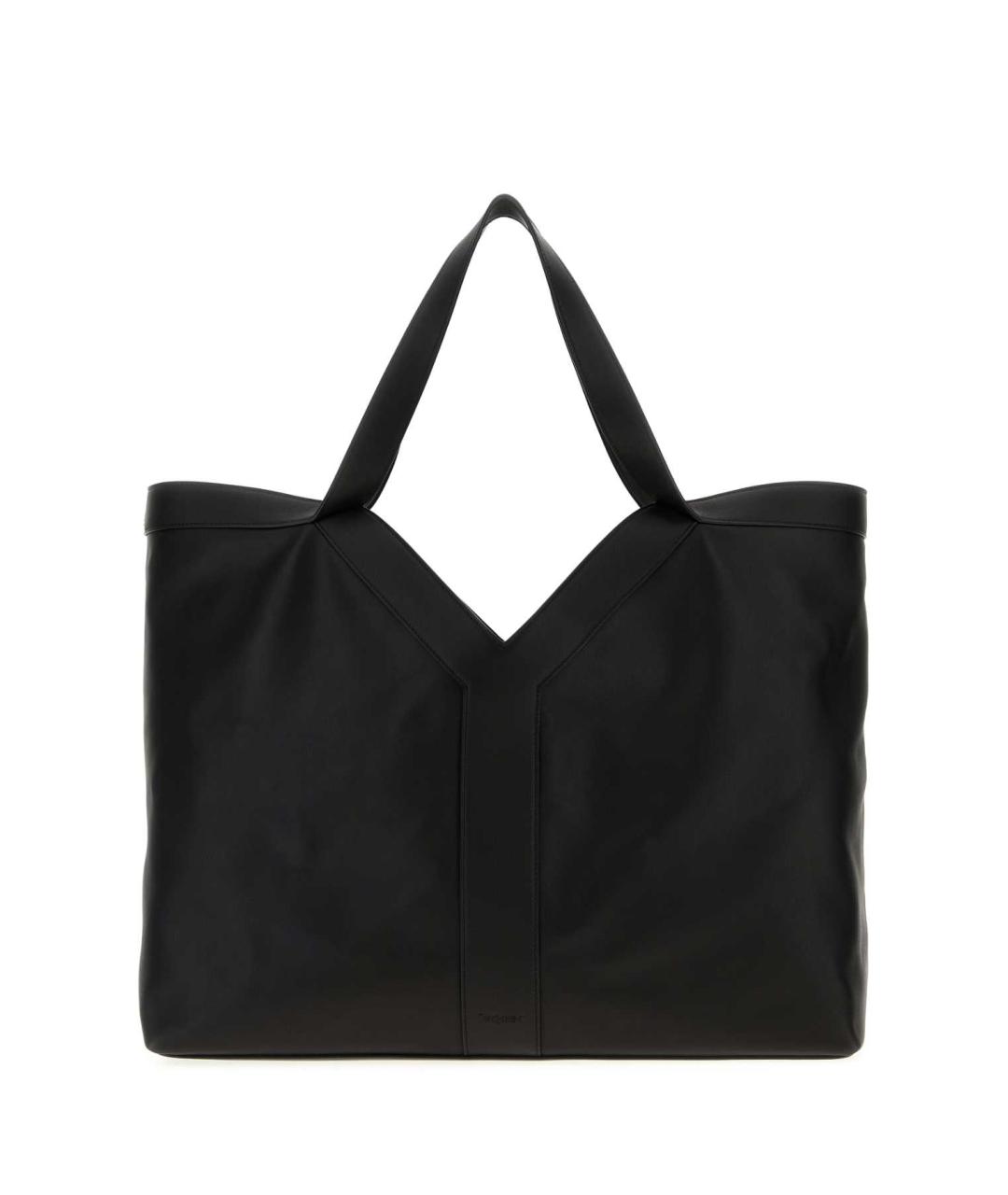 SAINT LAURENT Черная кожаная сумка тоут, фото 1