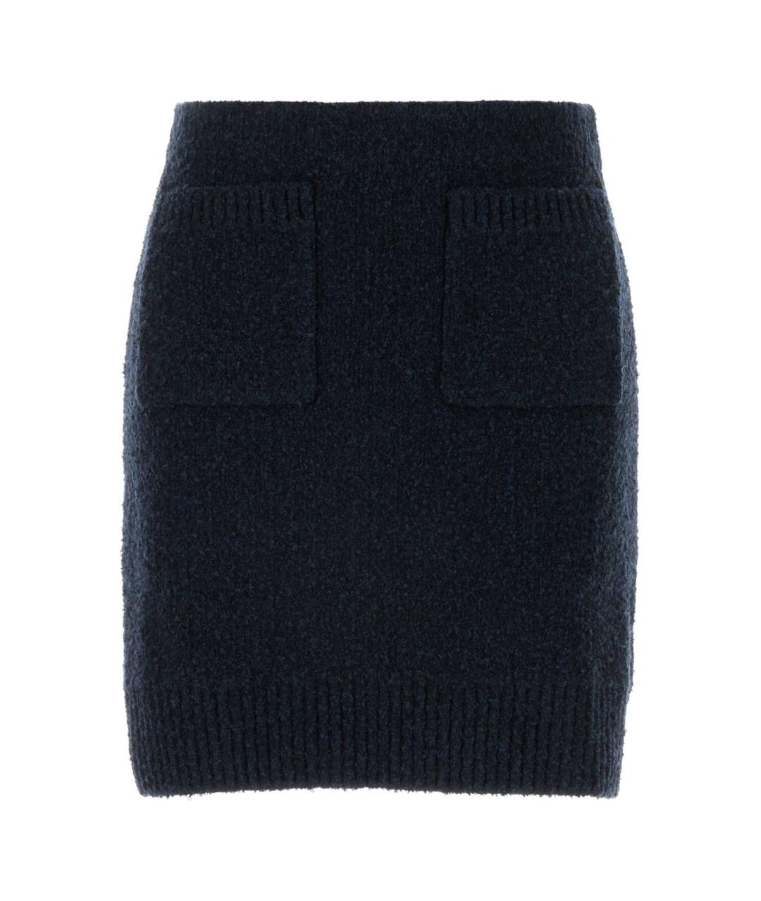 BOTTEGA VENETA Синяя хлопковая юбка мини, фото 1
