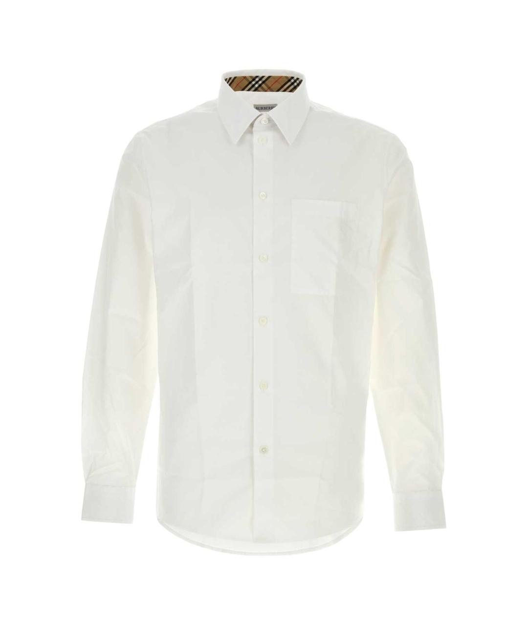 BURBERRY Белая хлопковая классическая рубашка, фото 1