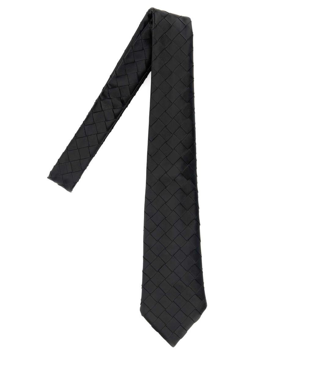 BOTTEGA VENETA Черный кожаный галстук, фото 2