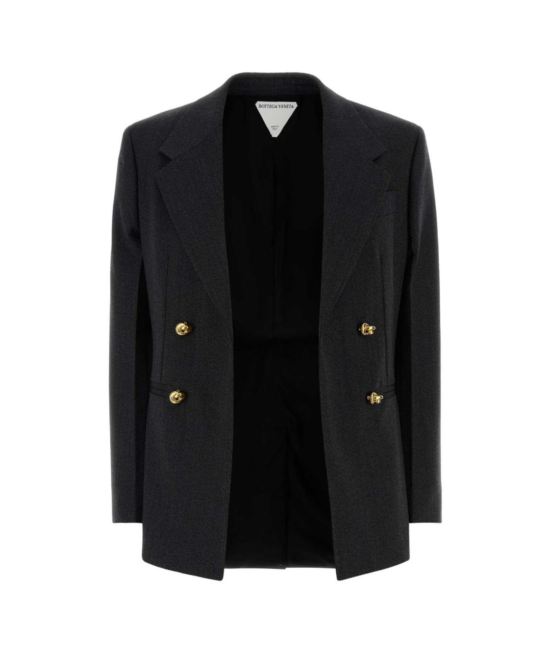 BOTTEGA VENETA Антрацитовый шерстяной жакет/пиджак, фото 1