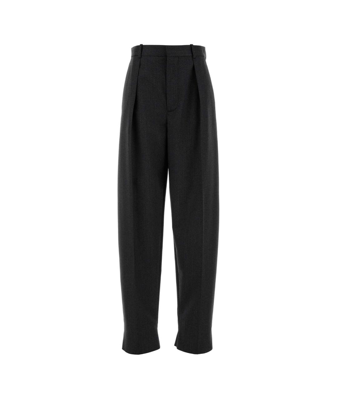 BOTTEGA VENETA Серые шерстяные прямые брюки, фото 1