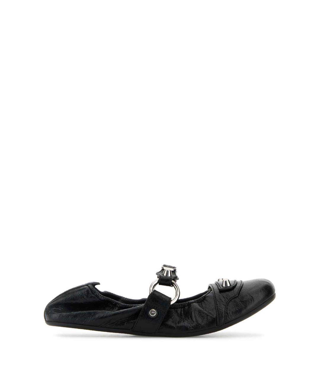 BALENCIAGA Черные кожаные балетки, фото 1