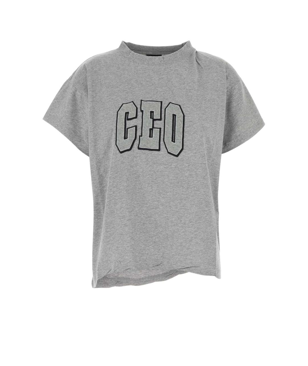 BALENCIAGA Серая хлопковая футболка, фото 1