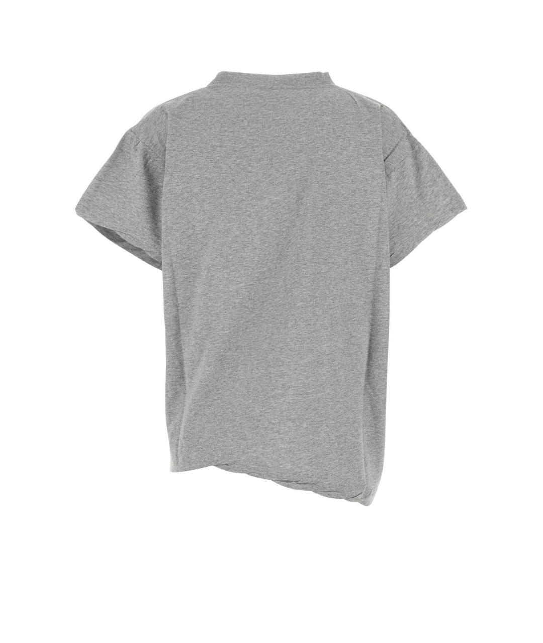 BALENCIAGA Серая хлопковая футболка, фото 2
