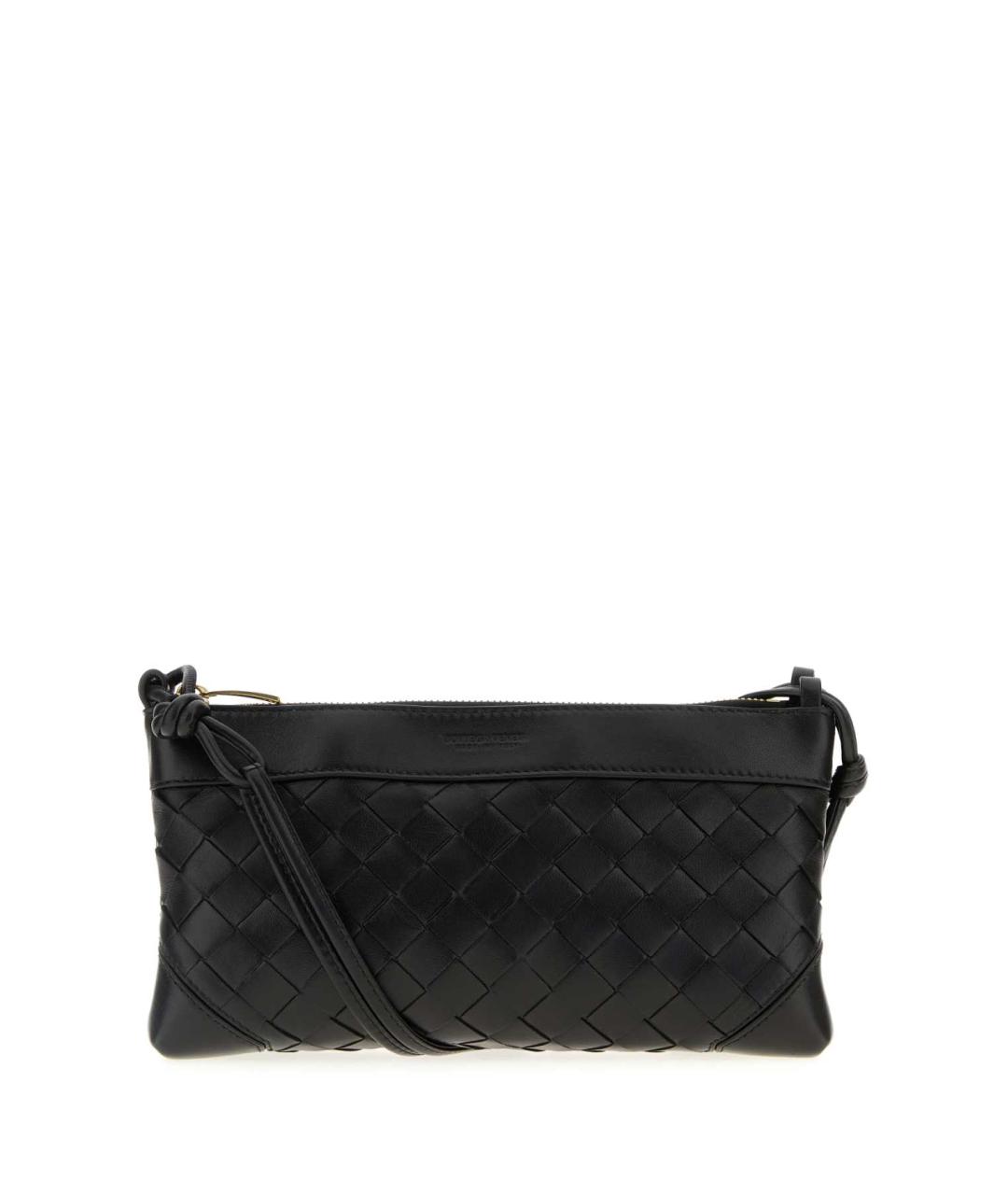 BOTTEGA VENETA Черная кожаная сумка через плечо, фото 1