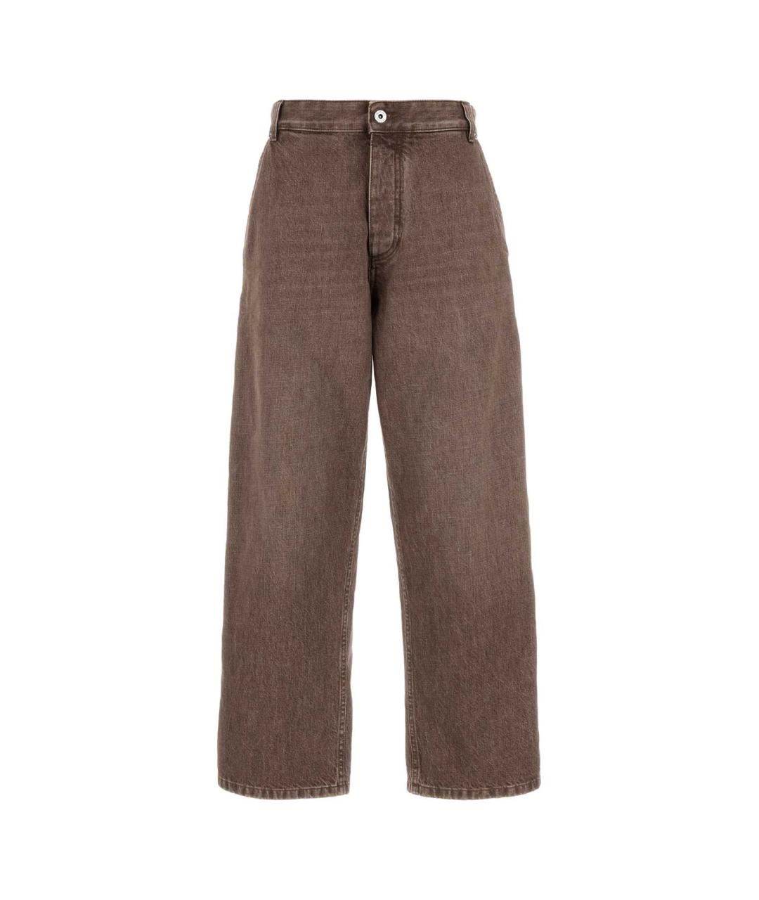 BOTTEGA VENETA Коричневые хлопковые прямые джинсы, фото 1
