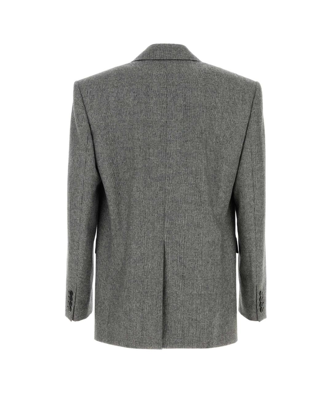 SAINT LAURENT Серый шерстяной пиджак, фото 2