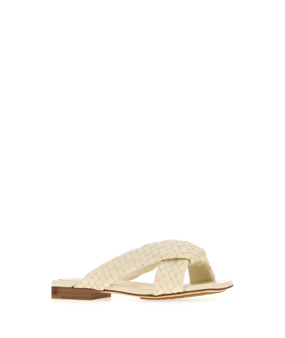 BOTTEGA VENETA Белые кожаные мюли, фото 2