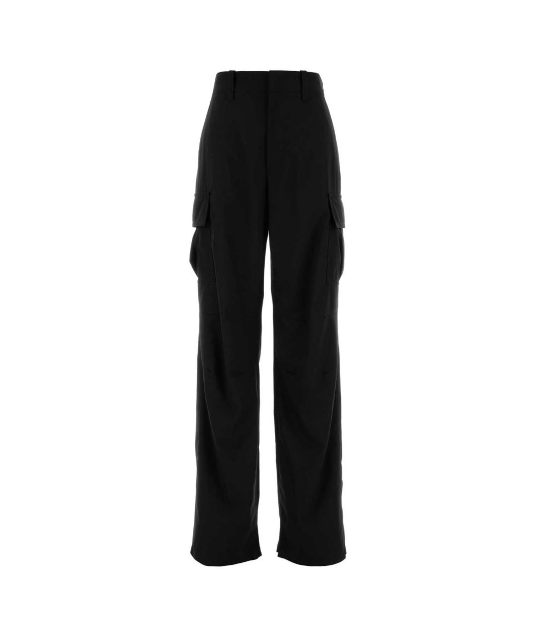 BOTTEGA VENETA Черные шерстяные прямые брюки, фото 1