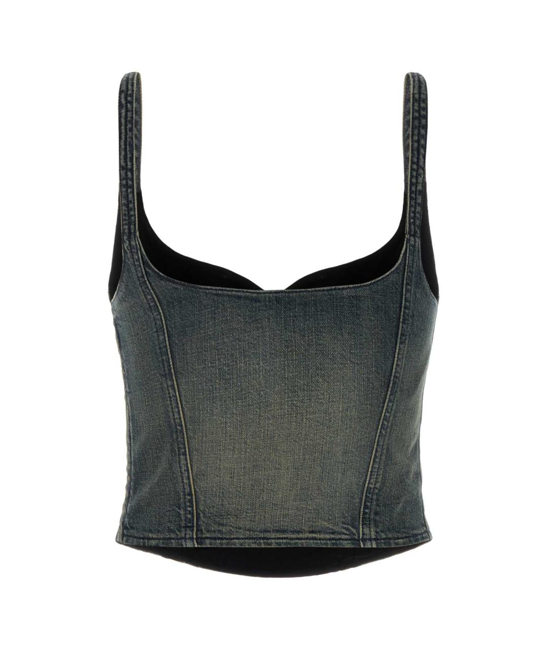 BALENCIAGA Синяя хлопковая майка, фото 2