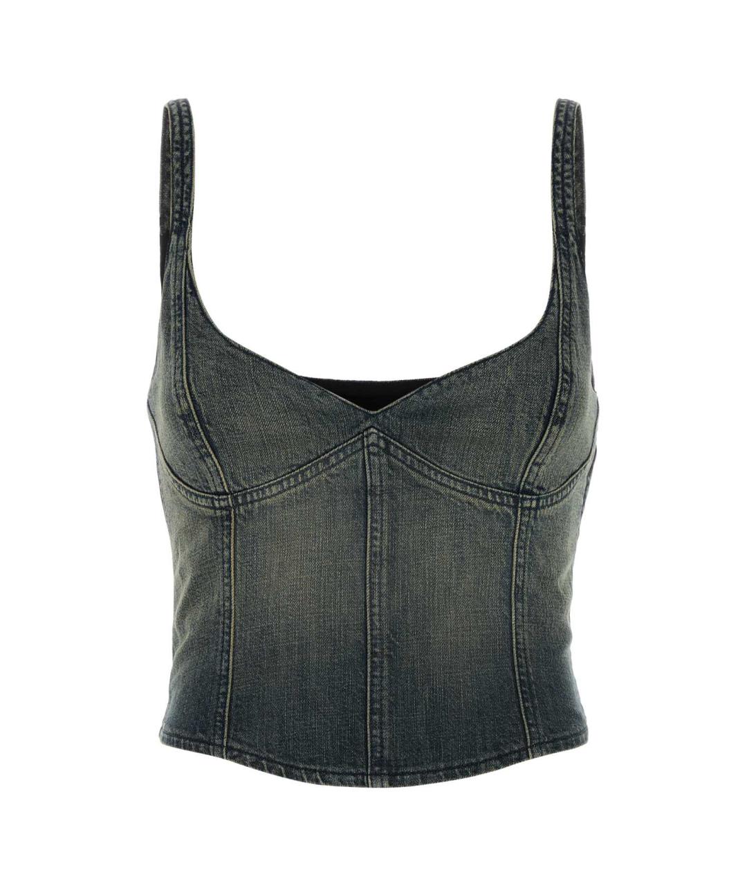 BALENCIAGA Синяя хлопковая майка, фото 1