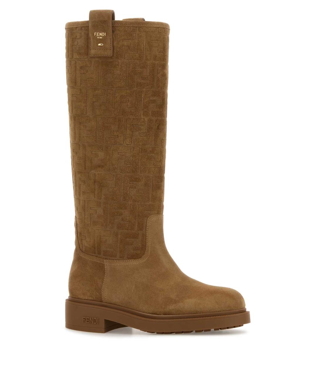 FENDI Коричневые замшевые сапоги, фото 2