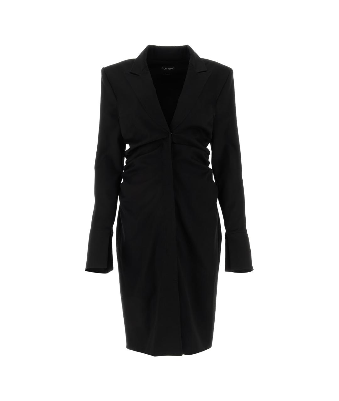 TOM FORD Черное хлопко-эластановое вечернее платье, фото 1