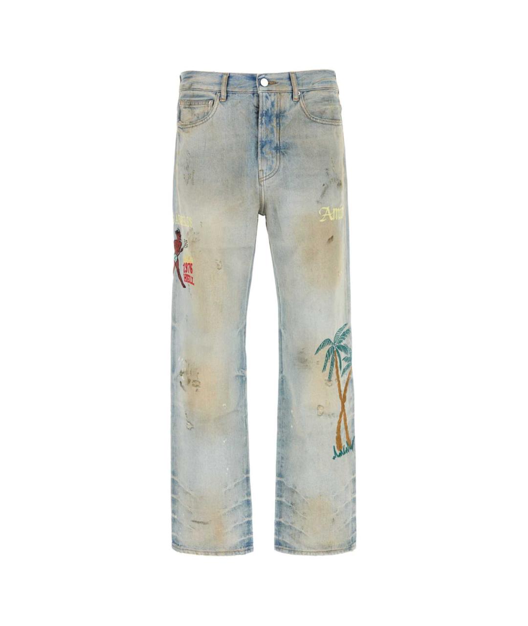 AMIRI Мульти хлопковые прямые джинсы, фото 2
