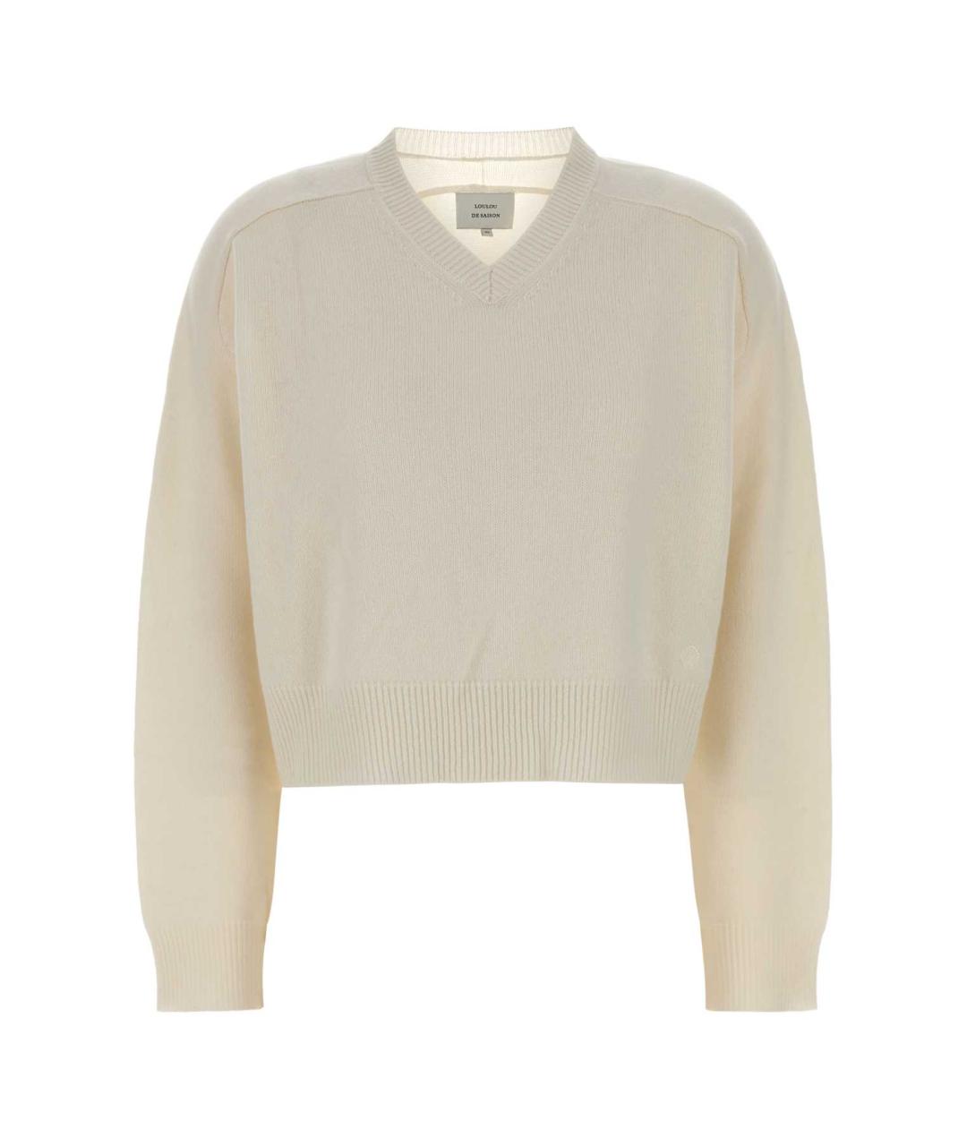 LOULOU STUDIO Белый кашемировый джемпер / свитер, фото 1