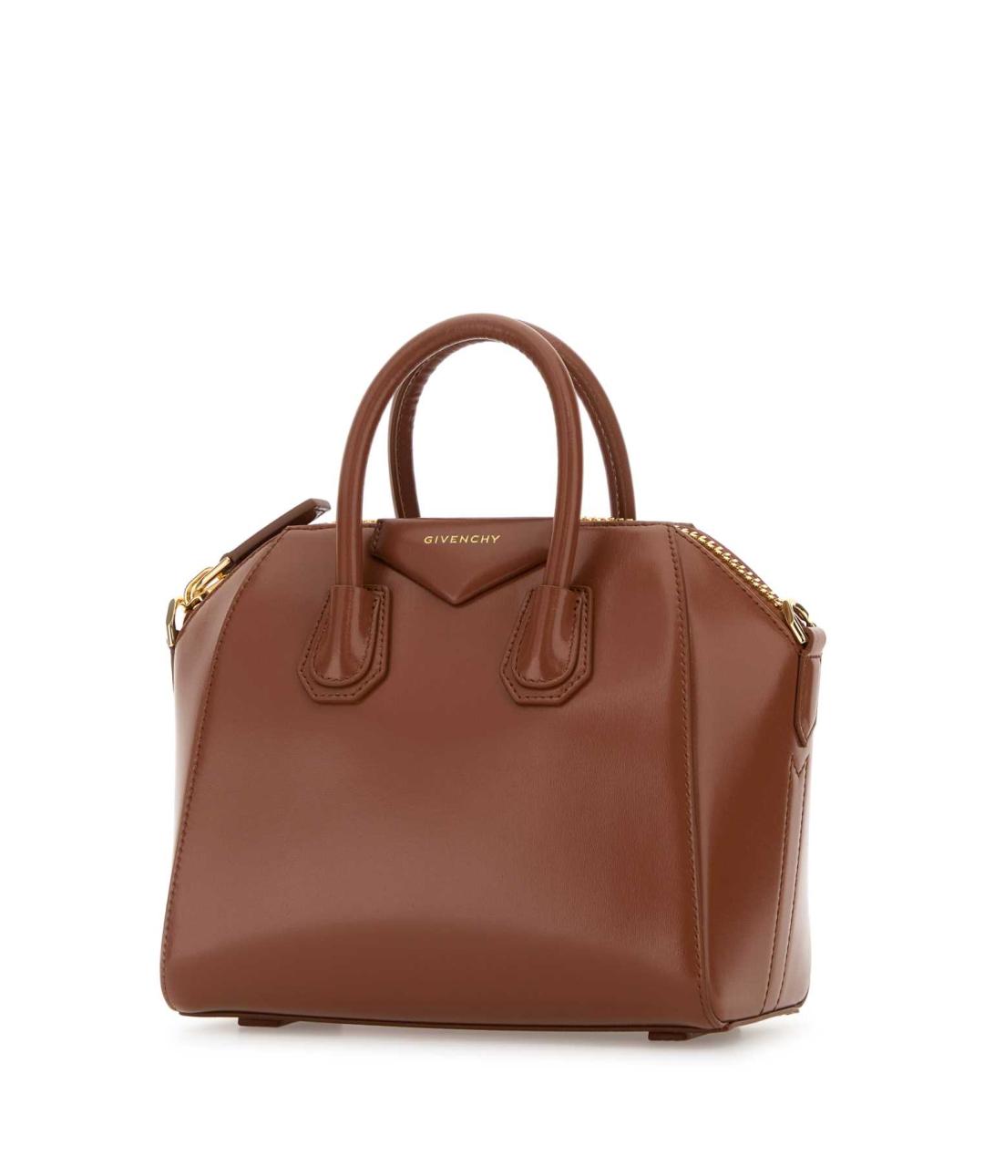 GIVENCHY Коричневая кожаная сумка с короткими ручками, фото 2