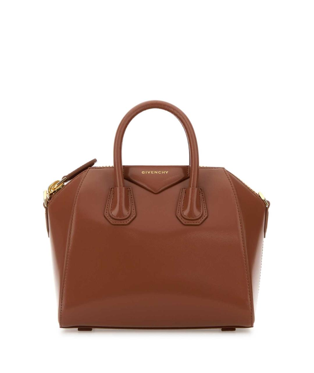 GIVENCHY Коричневая кожаная сумка с короткими ручками, фото 1