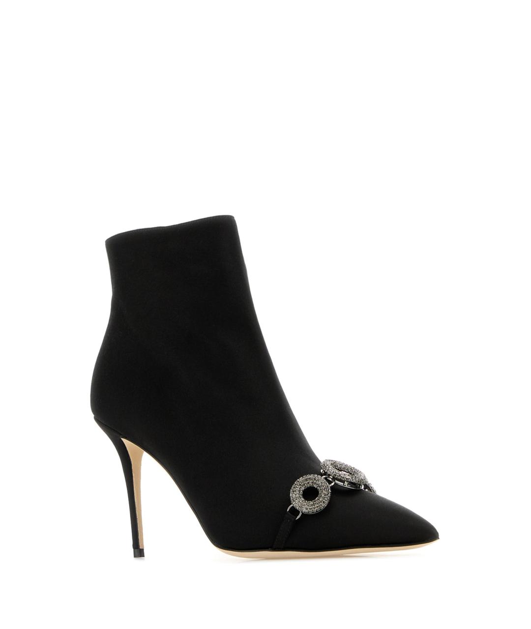 MANOLO BLAHNIK Черные текстильные ботильоны, фото 2