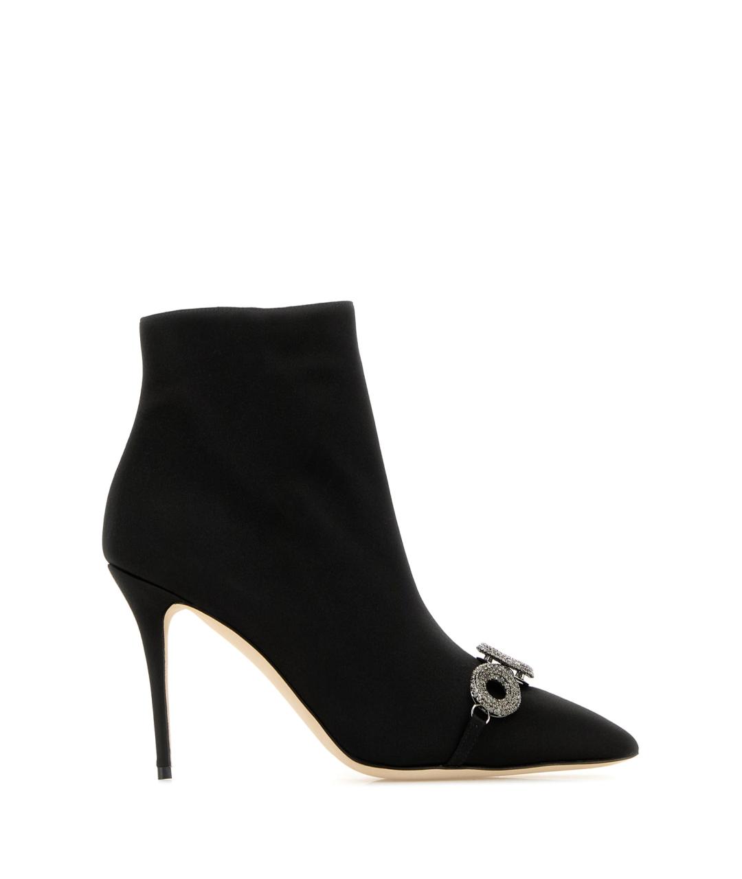 MANOLO BLAHNIK Черные текстильные ботильоны, фото 1