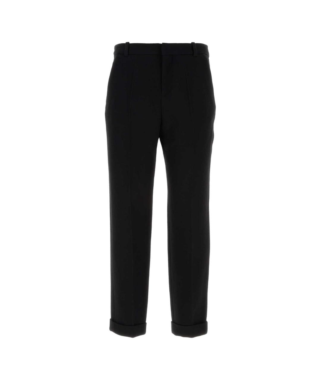 BALMAIN Черные шерстяные повседневные брюки, фото 1