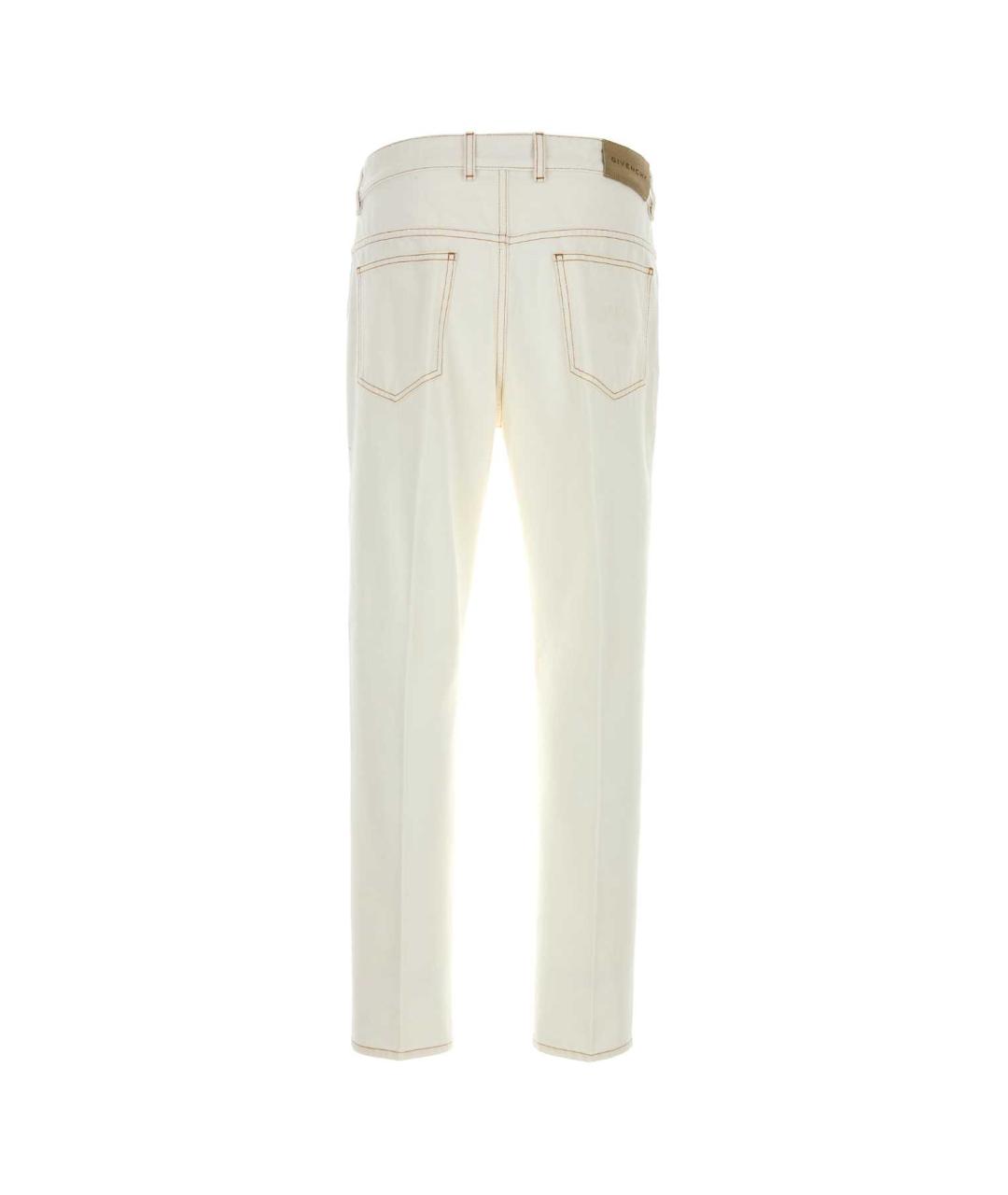 GIVENCHY Белые хлопковые прямые джинсы, фото 2