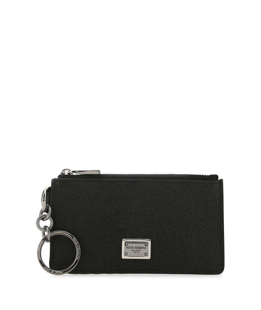 DOLCE&GABBANA Черный кожаный кошелек, фото 1