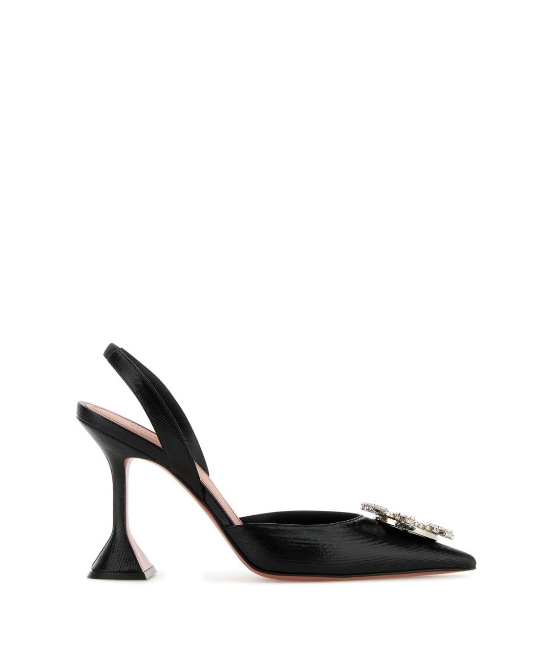 Amina Muaddi Черные кожаные туфли, фото 1