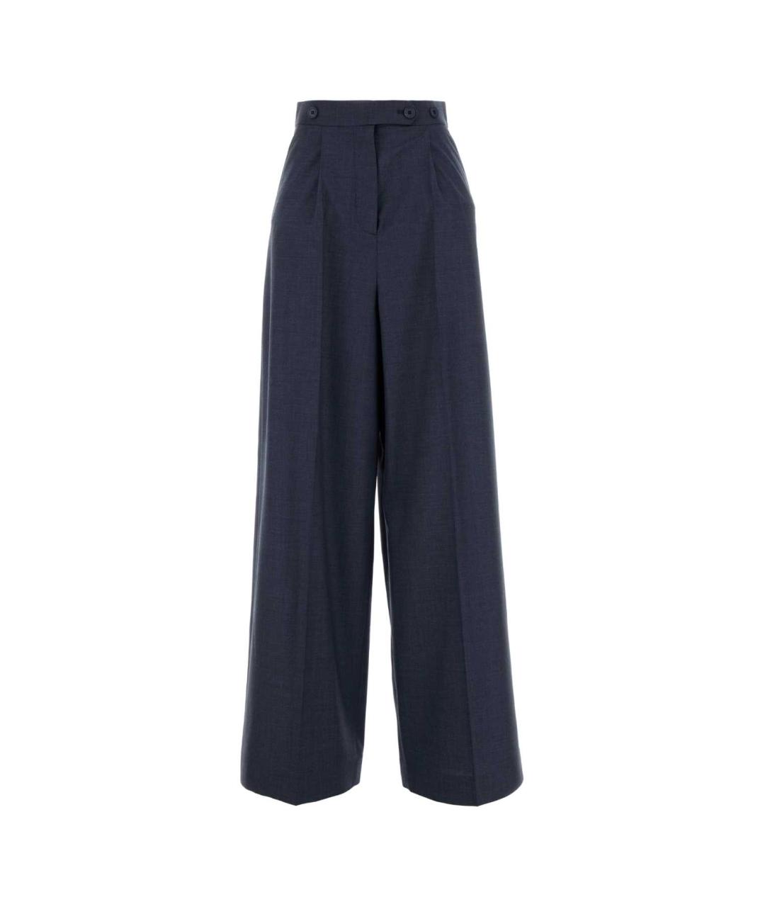 GIVENCHY Синие шерстяные прямые брюки, фото 1