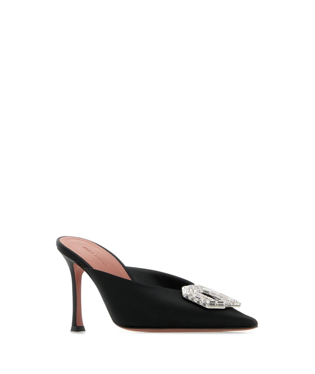 Amina Muaddi Черные текстильные туфли, фото 2