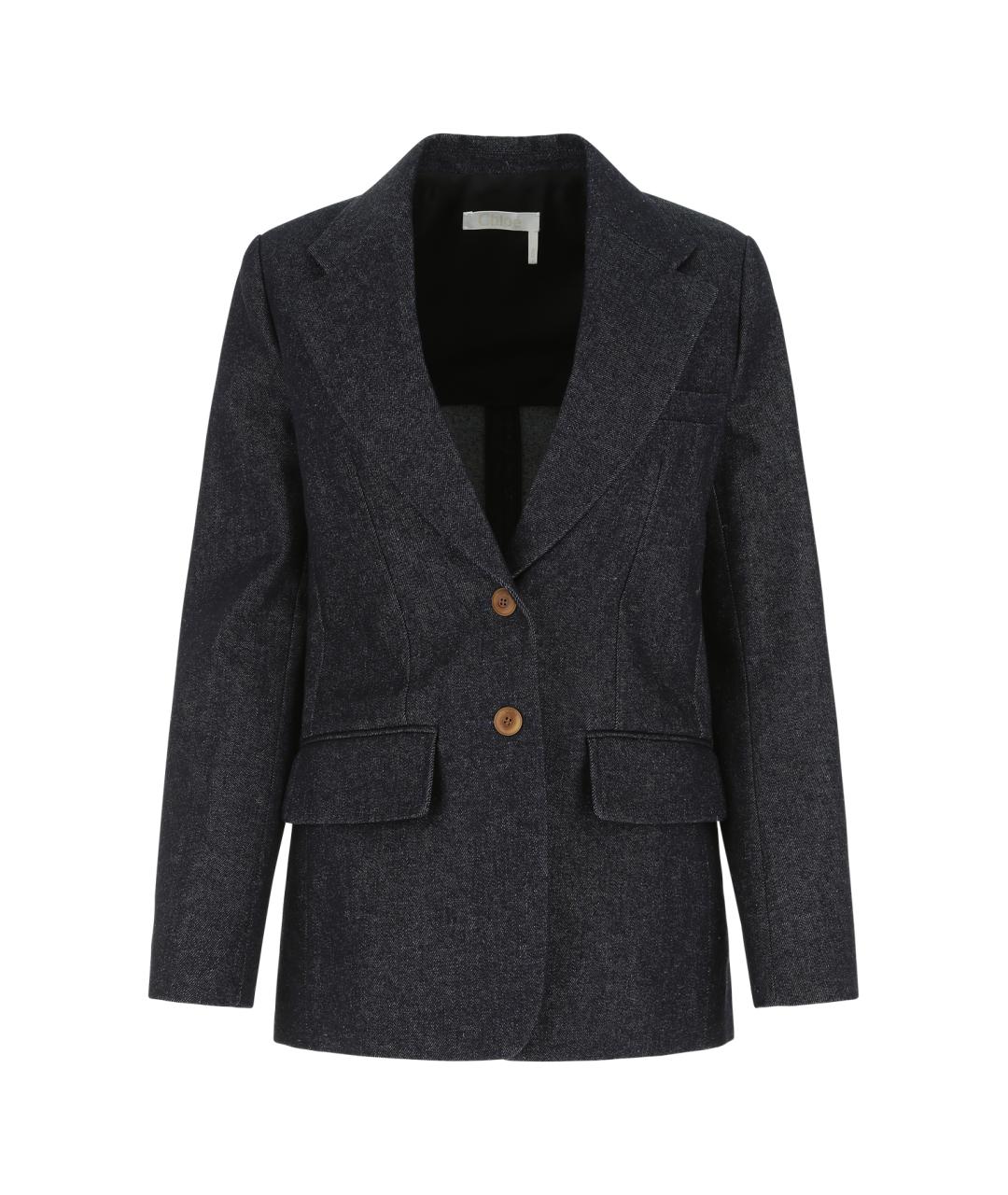 CHLOE Темно-синий хлопковый жакет/пиджак, фото 1