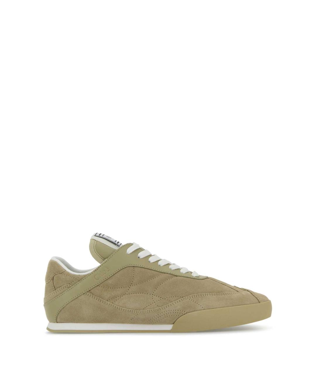 CHLOE Серые кожаные кроссовки, фото 1