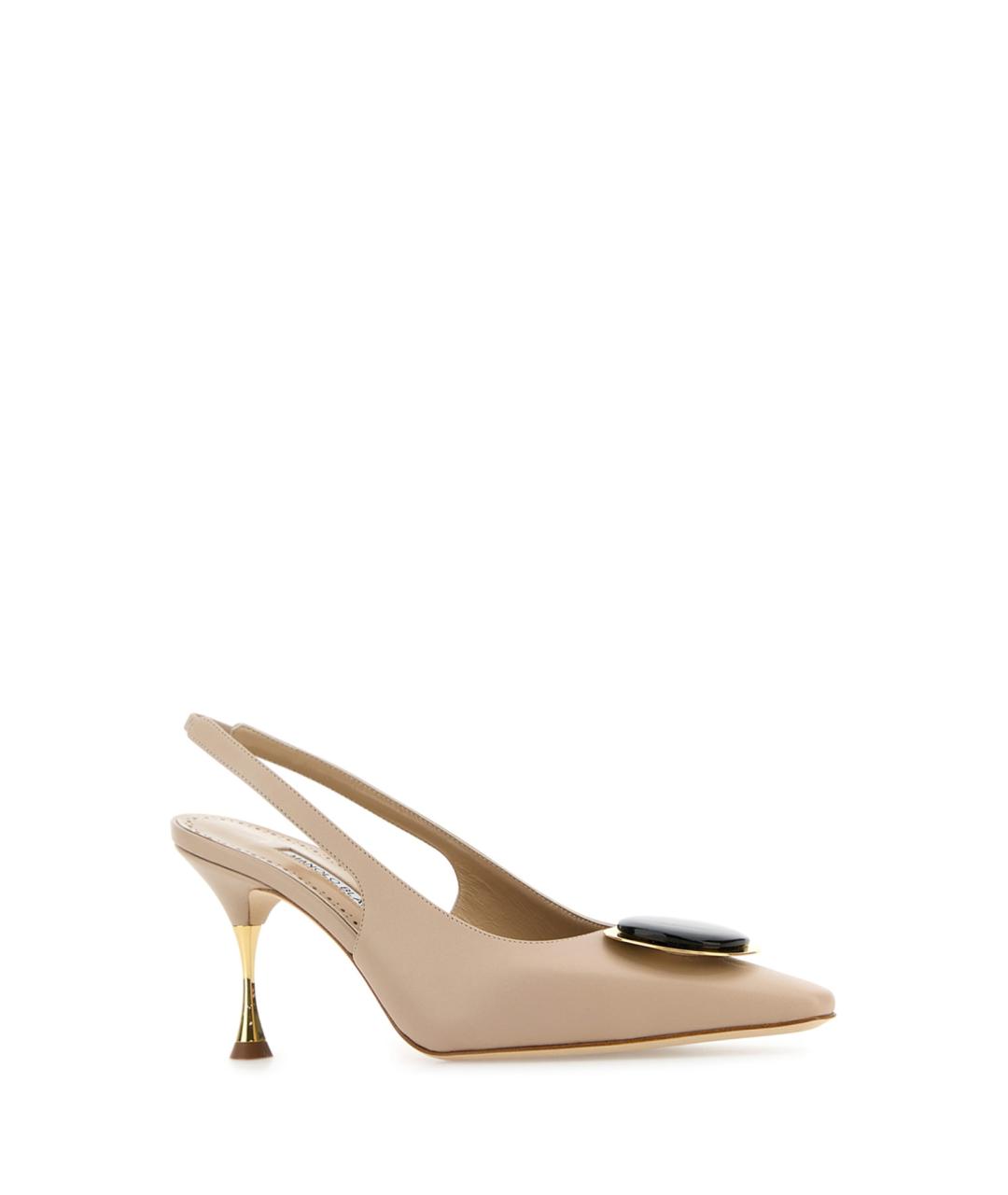 MANOLO BLAHNIK Бежевые кожаные туфли, фото 2