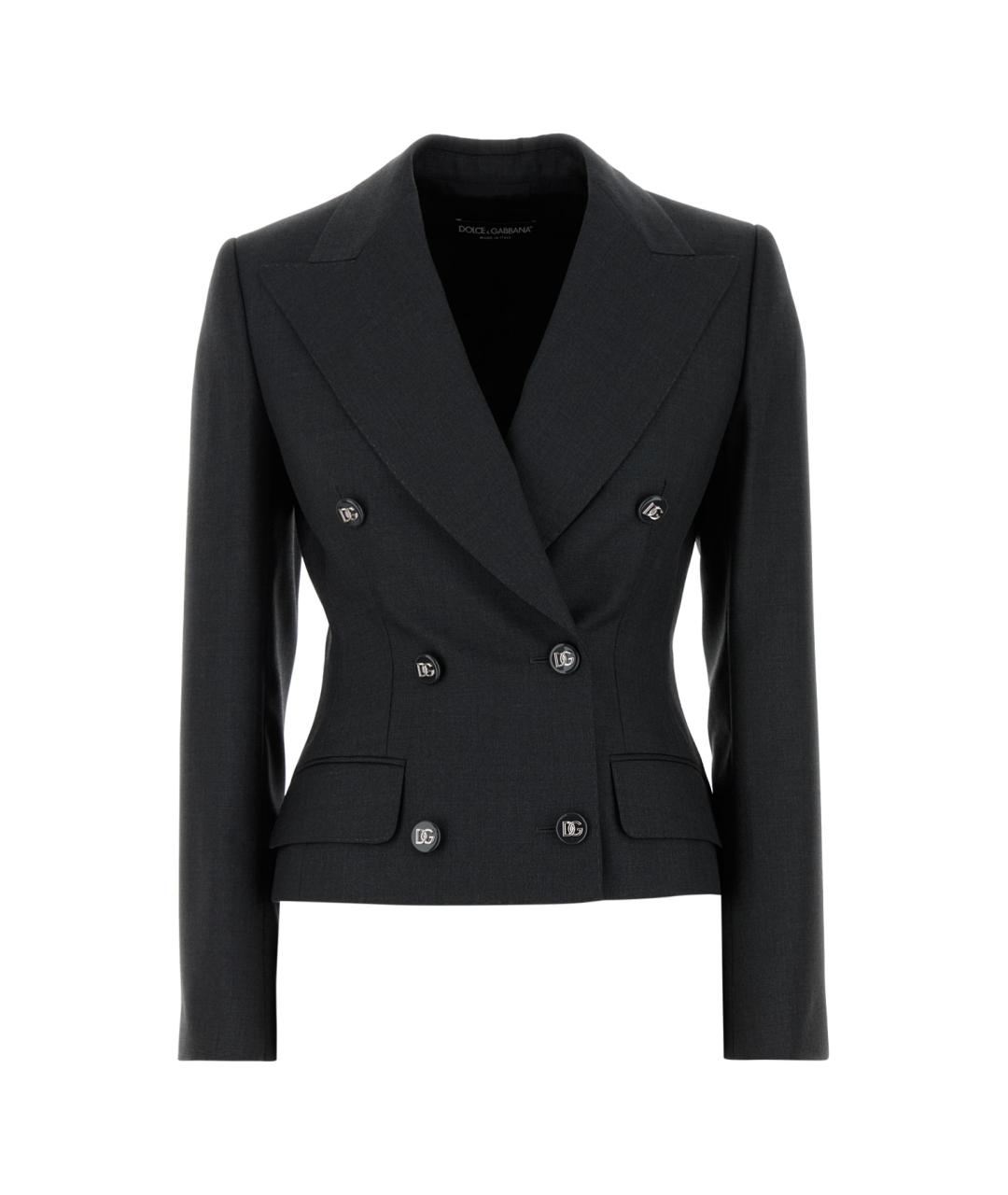 DOLCE&GABBANA Антрацитовый шерстяной жакет/пиджак, фото 1