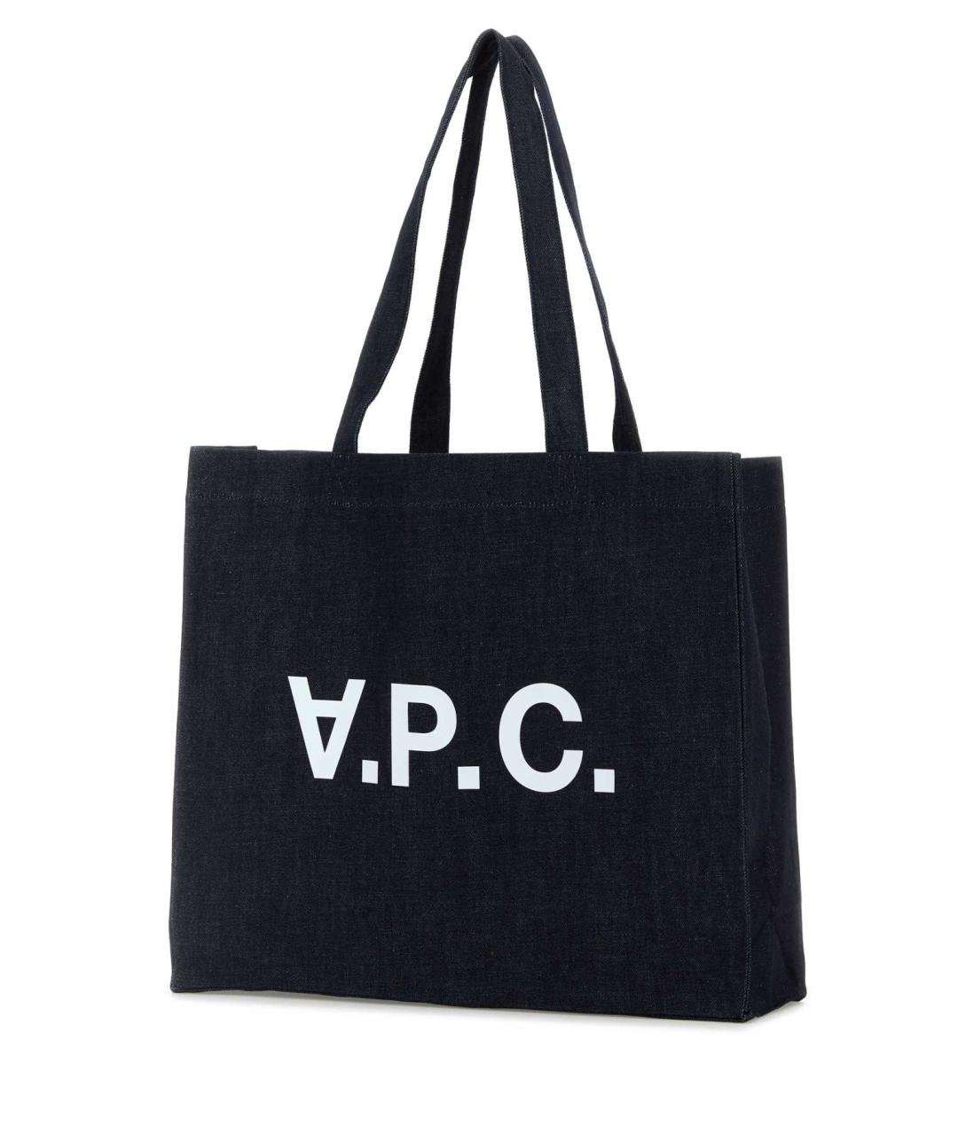 A.P.C. Синяя хлопковая сумка тоут, фото 2