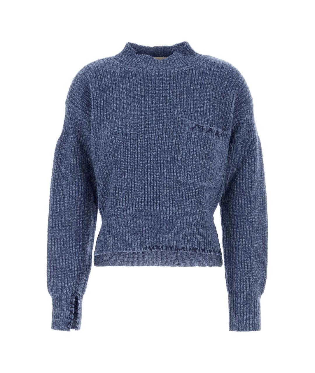 MARNI Синий шерстяной джемпер / свитер, фото 1