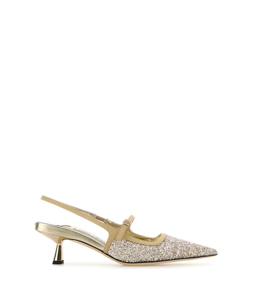 JIMMY CHOO Золотые кожаные туфли, фото 1