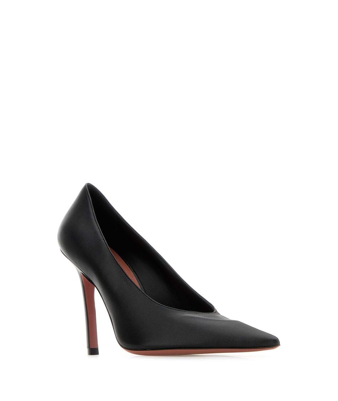 Amina Muaddi Черные кожаные туфли, фото 2