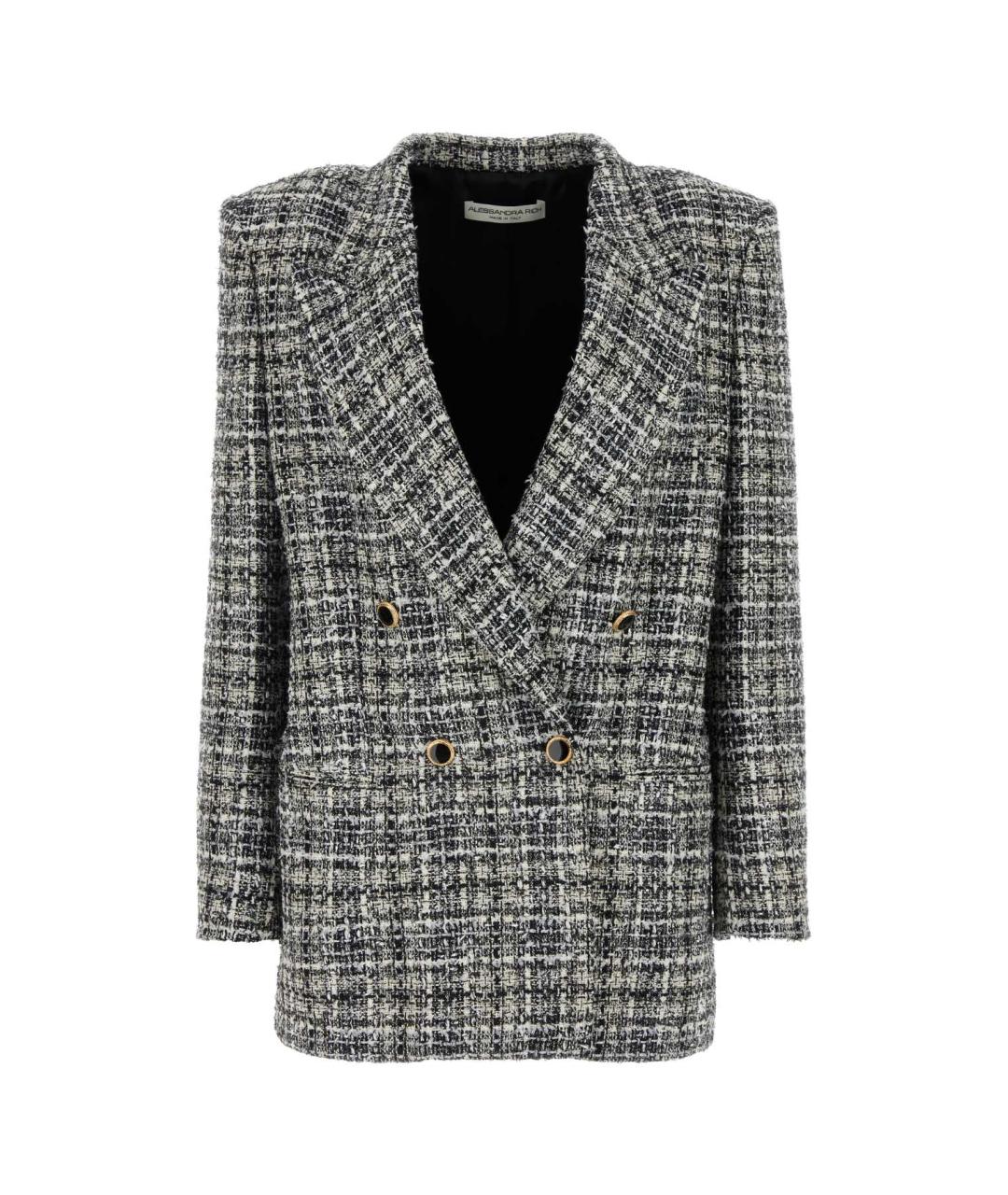 ALESSANDRA RICH Мульти твидовый жакет/пиджак, фото 1