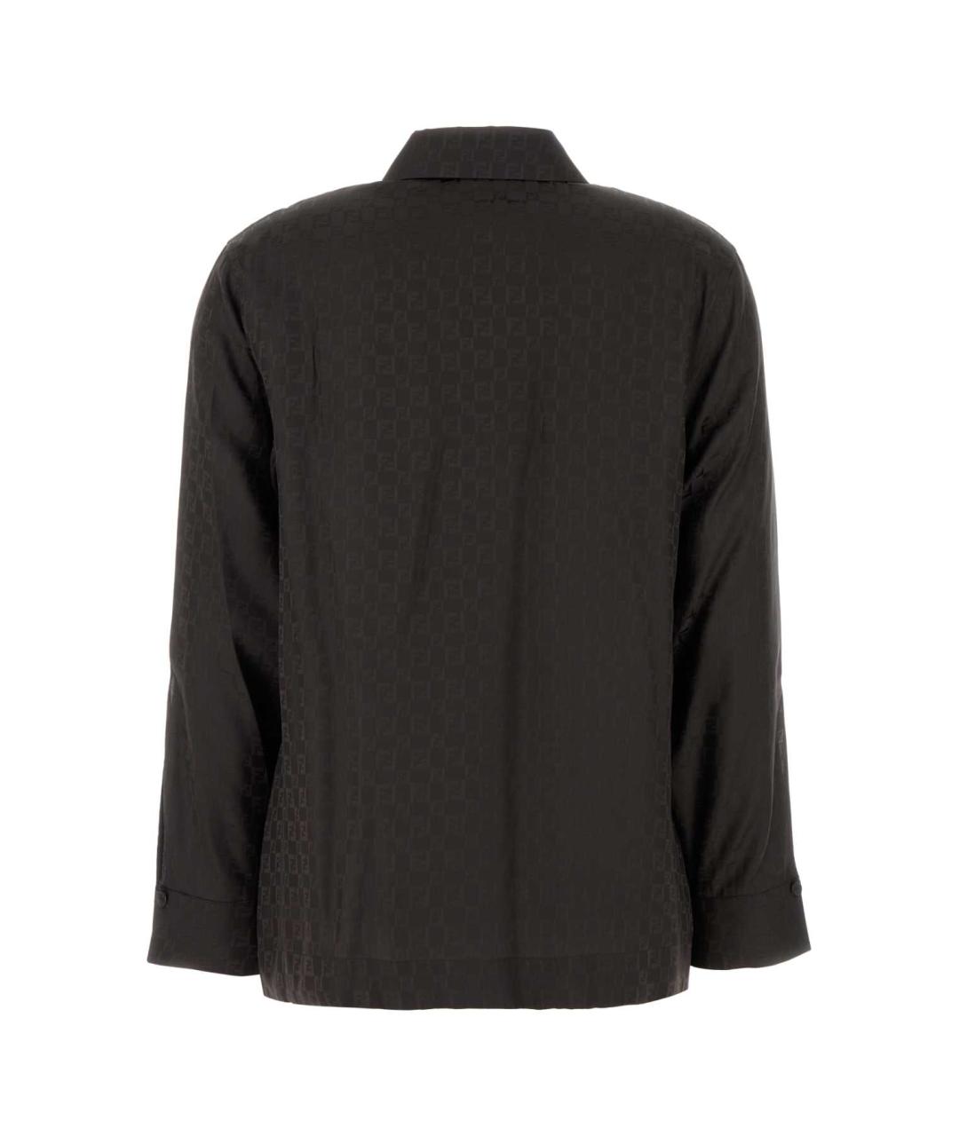 FENDI Коричневая шелковая рубашка, фото 2