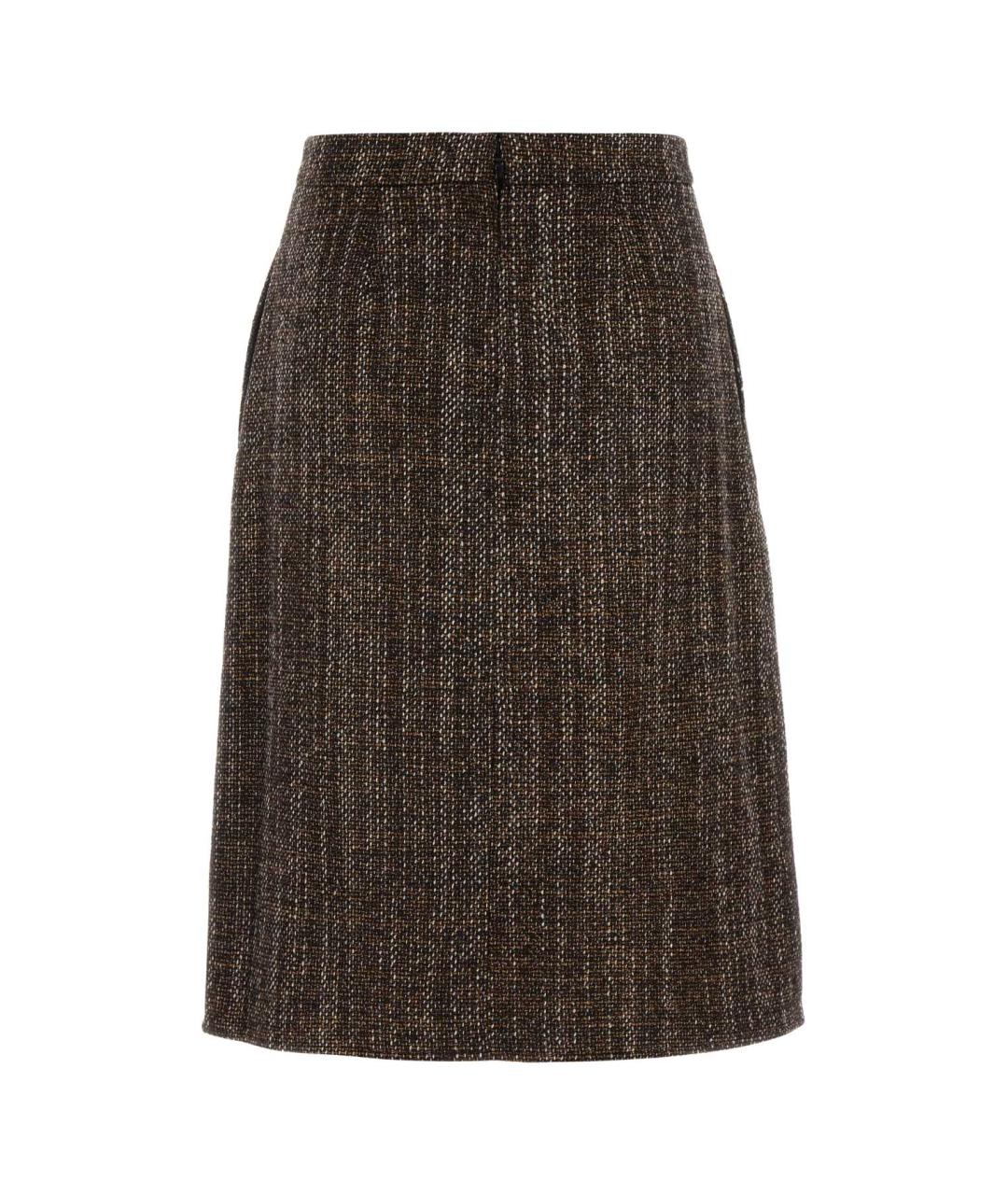 FENDI Мульти шерстяная юбка миди, фото 2