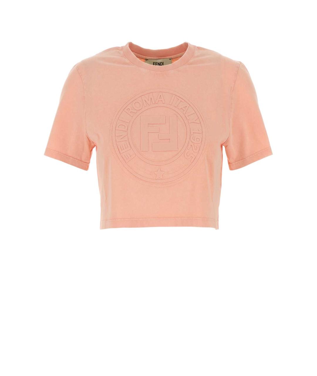 FENDI Розовая хлопковая футболка, фото 1