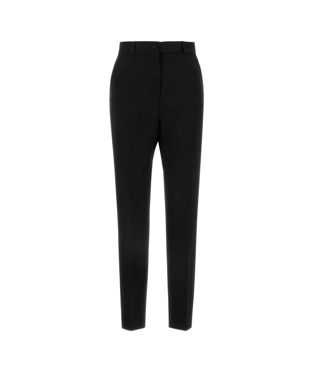 DOLCE&GABBANA Черные шерстяные прямые брюки, фото 1