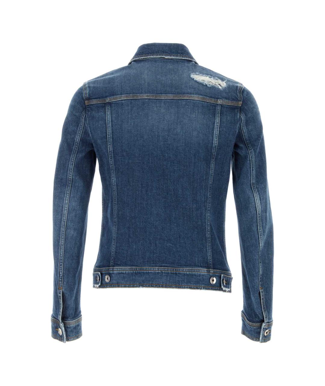 DOLCE&GABBANA Синяя хлопко-эластановая куртка, фото 2