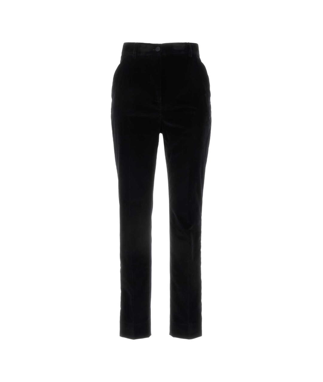 DOLCE&GABBANA Черные хлопковые прямые брюки, фото 1