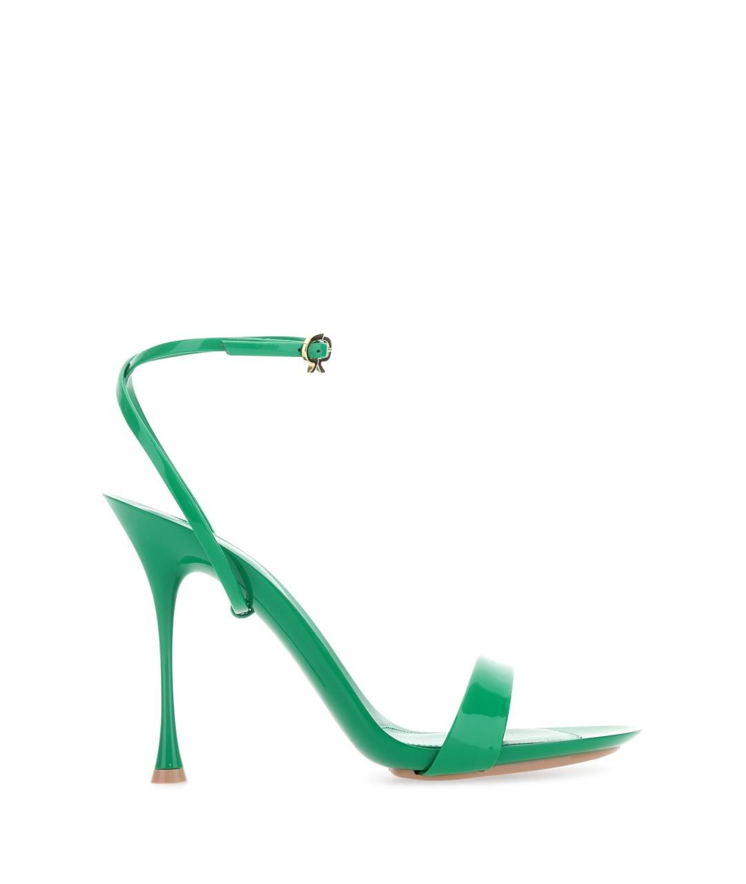 GIANVITO ROSSI Зеленые кожаные босоножки, фото 1