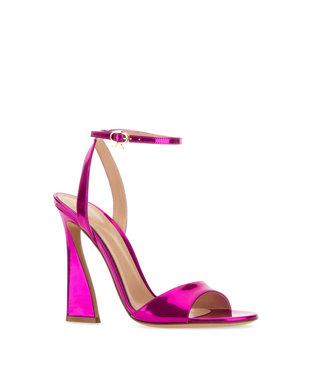GIANVITO ROSSI Розовые кожаные босоножки, фото 2