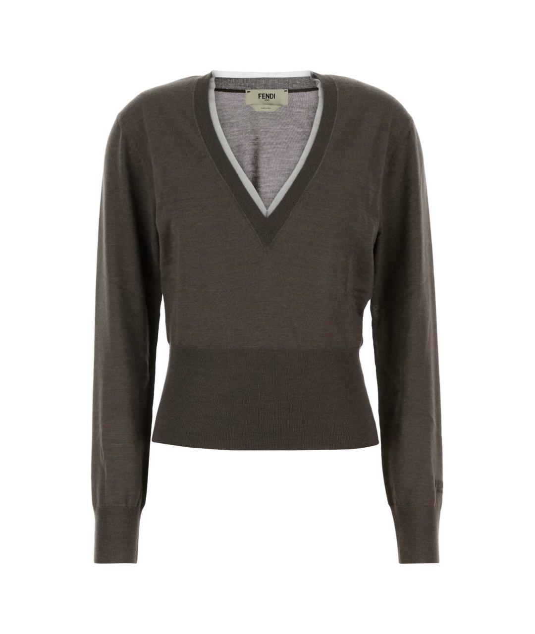 FENDI Серый кашемировый джемпер / свитер, фото 1
