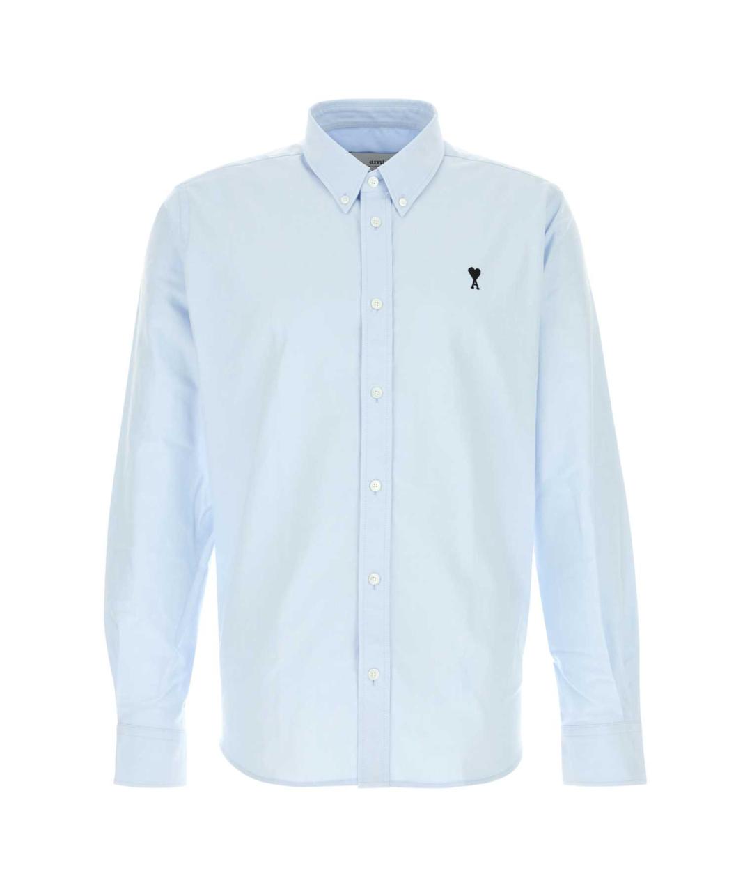 Ami Paris Голубая хлопковая кэжуал рубашка, фото 1