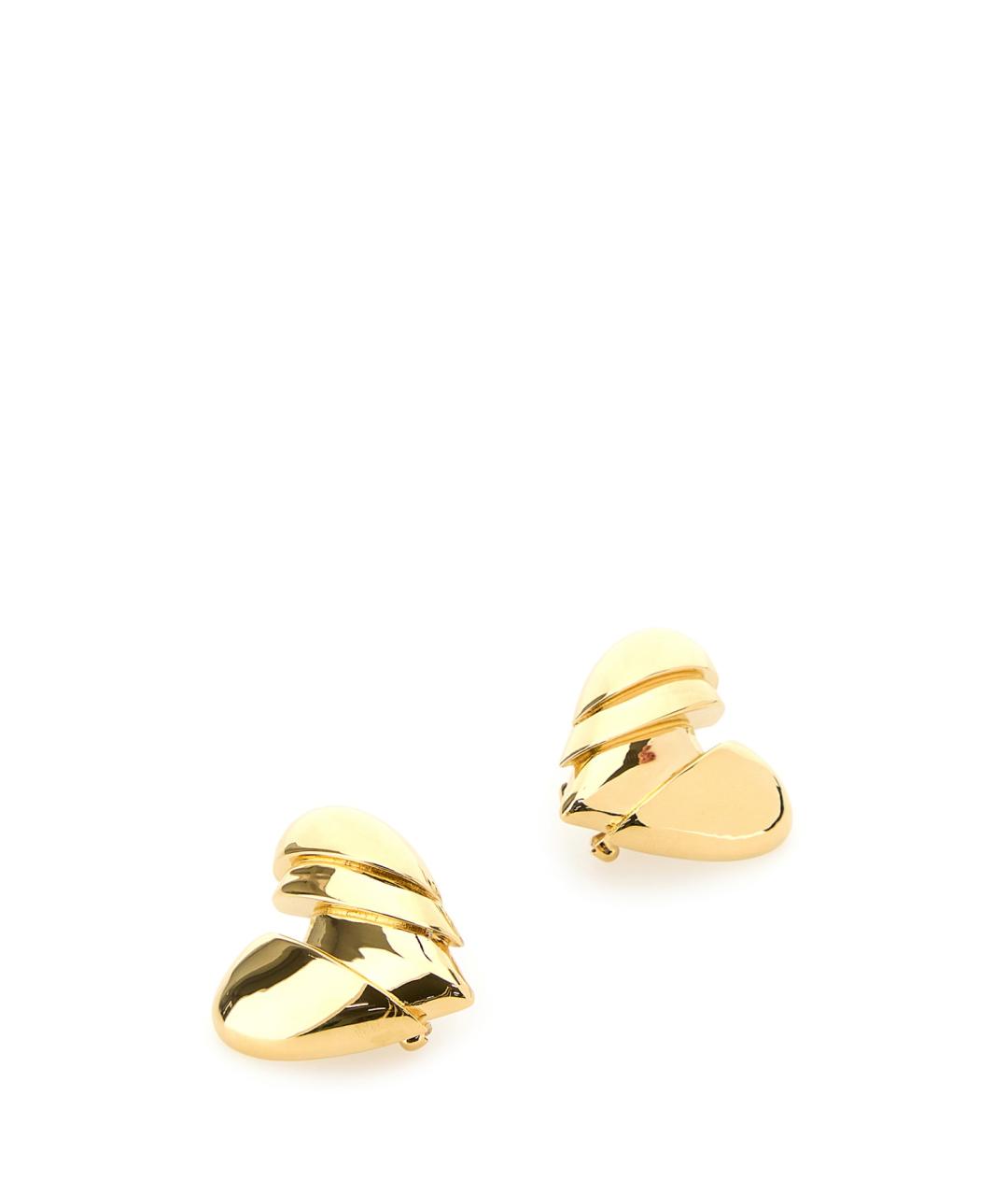 Amina Muaddi Золотые латунные серьги, фото 2